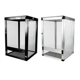 Black / Silver Aluminum Alloy Reptile Chameleon Enclosure Screen Cage - 90X45X45CM